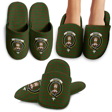Menzies Tartan Home Slippers with Family Crest