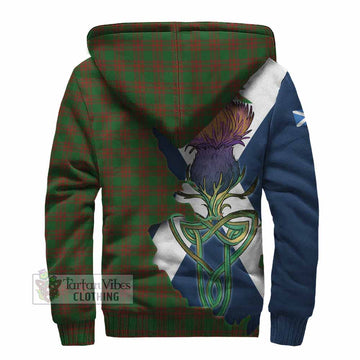 Menzies Tartan Family Crest Sherpa Hoodie Scottish Thistle Celtic Inspired