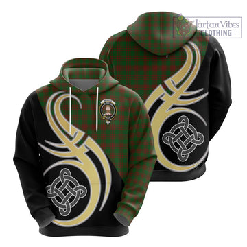 Menzies Tartan Hoodie with Family Crest and Celtic Symbol Style - Tartan Vibes Clothing