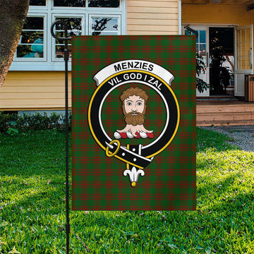 Menzies Tartan Flag with Family Crest