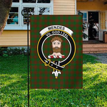 Menzies Tartan Garden Flag with Family Crest
