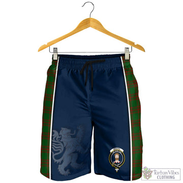 Menzies Tartan Men's Shorts with Family Crest and Lion Rampant Vibes Sport Style