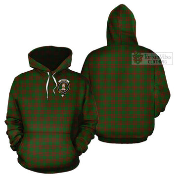 Menzies Tartan Cotton Hoodie with Family Crest - Tartan Vibes Clothing