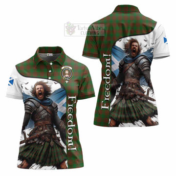 Menzies Crest Tartan Women's Polo Shirt Inspired by the Freedom of Scottish Warrior - Tartan Vibes Clothing