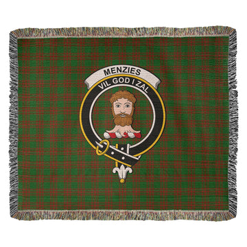 Menzies Tartan Woven Blanket with Family Crest