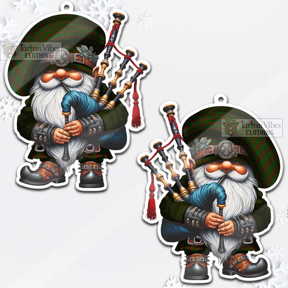 Menzies Tartan Bagpiper Gnome Christmas Ornament - Tartan Vibes Clothing