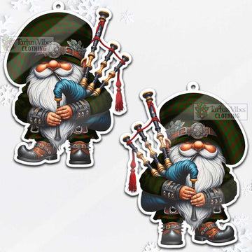 Menzies Tartan Bagpiper Gnome Christmas Ornament - Tartan Vibes Clothing