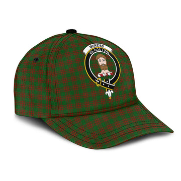 Menzies Tartan Classic Cap with Family Crest