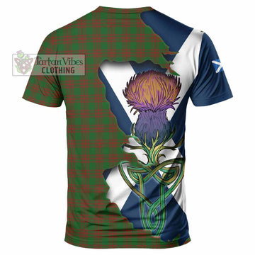 Menzies Tartan Family Crest T-Shirt Scottish Thistle Celtic Inspired