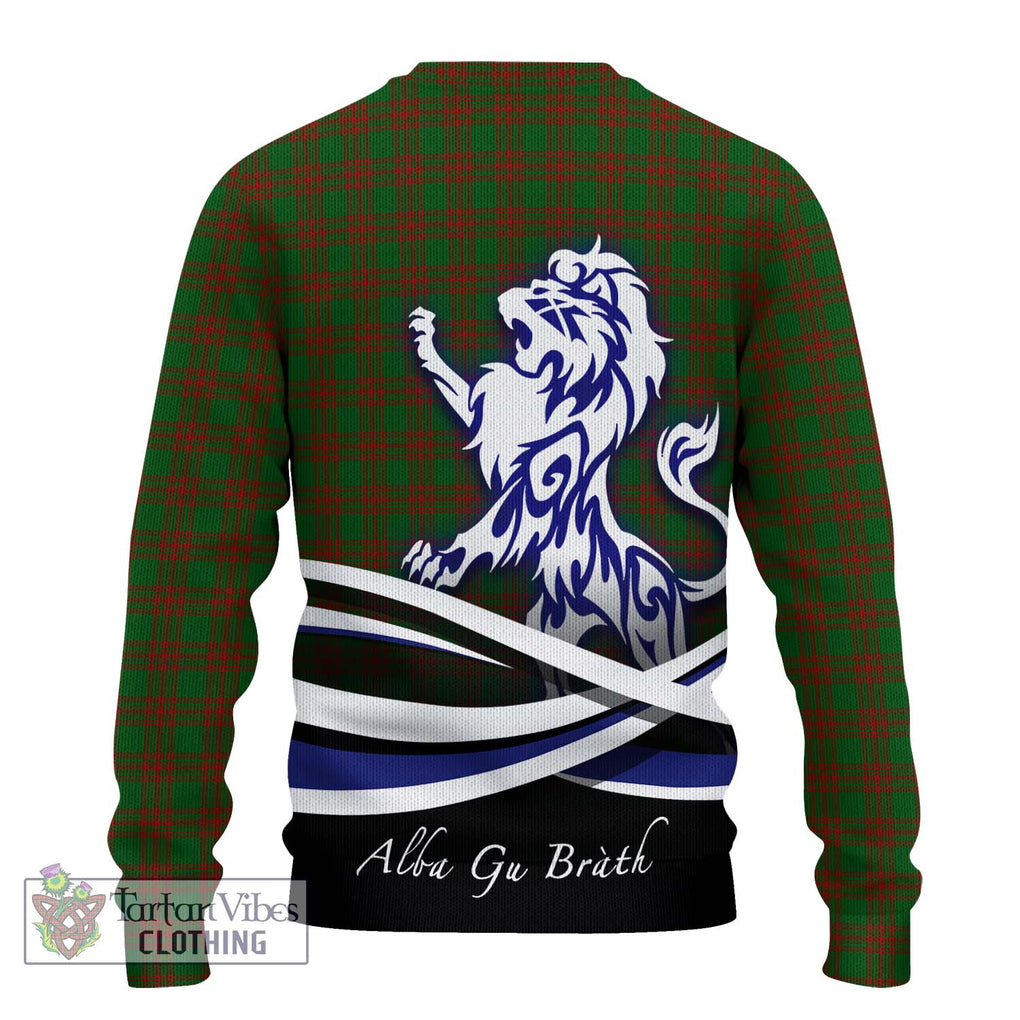 Menzies Tartan Ugly Sweater with Alba Gu Brath Regal Lion Emblem - Tartan Vibes Clothing