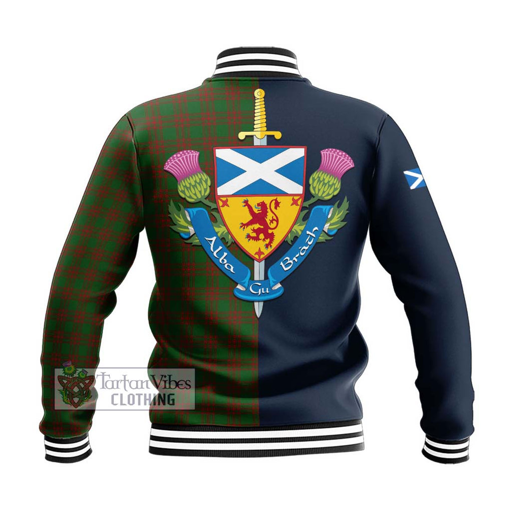 Menzies Tartan Baseball Jacket Alba with Scottish Lion Royal Arm Half Style - Tartan Vibes Clothing