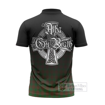 Menzies Tartan Zipper Polo Shirt Featuring Alba Gu Brath Family Crest Celtic Inspired - Tartan Vibes Clothing