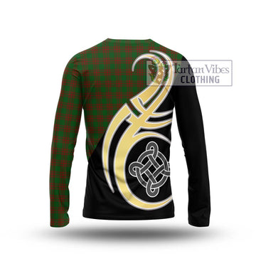 Menzies Tartan Long Sleeve T-Shirt with Family Crest and Celtic Symbol Style - Tartan Vibes Clothing