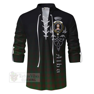 Menzies Tartan Ghillie Kilt Shirt Featuring Alba Gu Brath Family Crest Celtic Inspired - Tartan Vibes Clothing