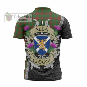 Menzies Tartan Family Crest Zipper Polo Shirt Lion Rampant Royal Thistle Shield Celtic Inspired - Tartan Vibes Clothing