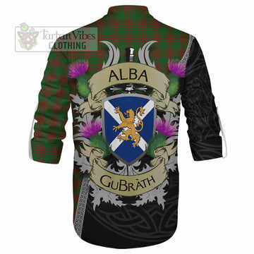 Menzies Tartan Family Crest Ghillie Kilt Shirt Lion Rampant Royal Thistle Shield Celtic Inspired - Tartan Vibes Clothing