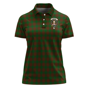 Menzies Tartan Polo Shirt with Family Crest For Women