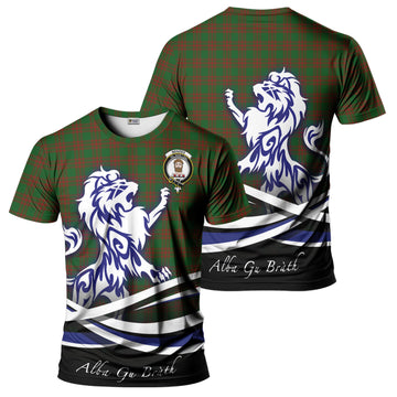 Menzies Tartan T-Shirt with Alba Gu Brath Regal Lion Emblem