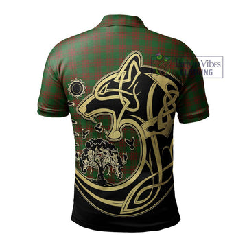 Menzies Tartan Polo Shirt with Family Crest Celtic Wolf Style - Tartan Vibes Clothing