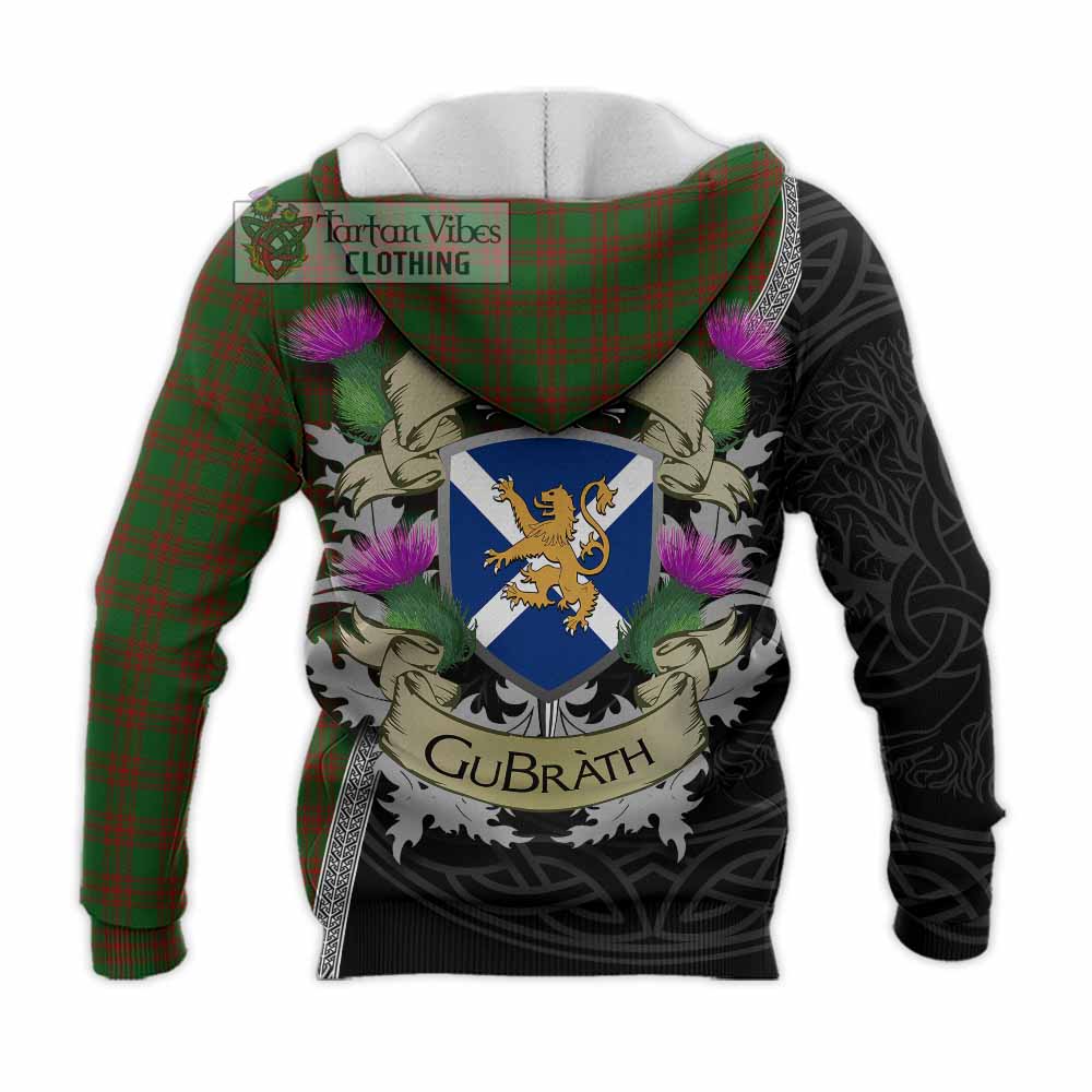 Tartan Vibes Clothing Menzies Tartan Family Crest Knitted Hoodie Lion Rampant Royal Thistle Shield Celtic Inspired