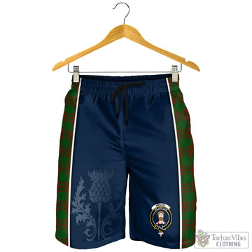 Menzies Tartan Men's Shorts with Family Crest and Scottish Thistle Vibes Sport Style