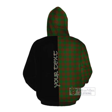 Menzies Tartan Cotton Hoodie with Family Crest and Half Of Me Style Pullover Hoodie - Tartan Vibes Clothing