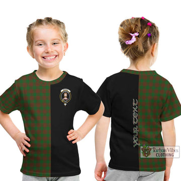 Menzies Tartan Kid T-Shirt with Family Crest and Half Of Me Style - Tartanvibesclothing Shop
