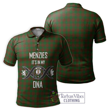 Menzies Tartan Polo Shirt with Family Crest DNA In Me Style - Tartan Vibes Clothing