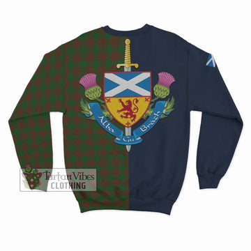 Menzies Tartan Sweatshirt Alba with Scottish Lion Royal Arm Half Style