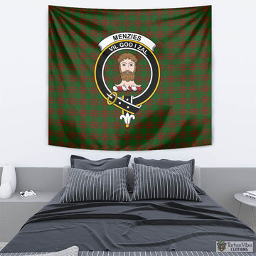 Menzies Tartan Tapestry Wall Hanging and Home Decor for Room with Family Crest