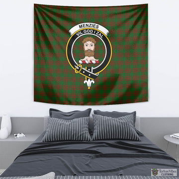 Tartan Vibes Clothing Menzies Tartan Tapestry Wall Hanging and Home Decor for Room with Family Crest