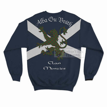 Menzies Tartan Lion Rampant Sweatshirt Proudly Display Your Heritage with Alba Gu Brath and Clan Name
