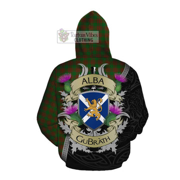Menzies Tartan Family Crest Cotton Hoodie Lion Rampant Royal Thistle Shield Celtic Inspired Pullover Hoodie - Tartan Vibes Clothing