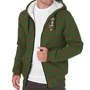 Menzies Tartan Sherpa Hoodie with Family Crest
