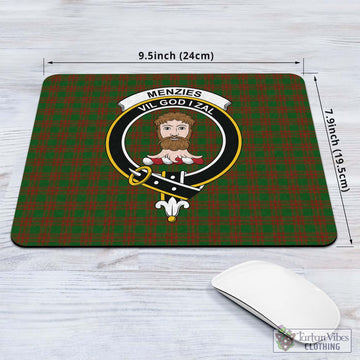 Menzies Tartan Mouse Pad with Family Crest