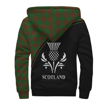 Menzies Tartan Sherpa Hoodie with Family Crest Curve Style