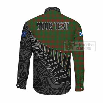 Menzies Crest Tartan Long Sleeve Button Shirt with New Zealand Silver Fern Half Style