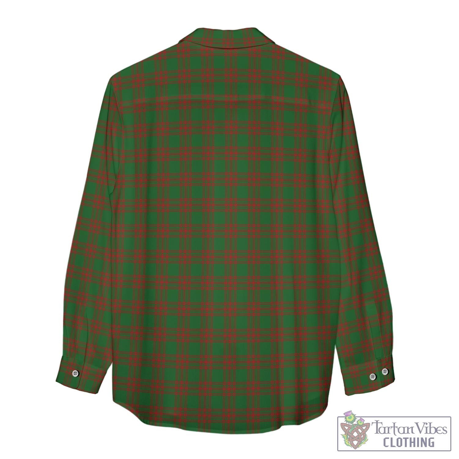 Tartan Vibes Clothing Menzies Tartan Womens Casual Shirt with Family Crest