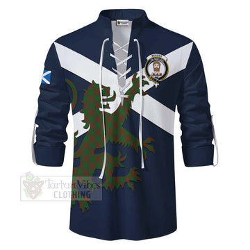 Menzies Tartan Lion Rampant Ghillie Kilt Shirt Proudly Display Your Heritage with Alba Gu Brath and Clan Name - Tartan Vibes Clothing