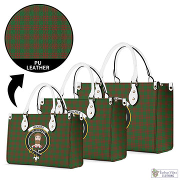 Menzies Tartan Luxury Leather Handbags with Family Crest