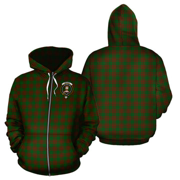 Menzies Tartan Hoodie with Family Crest