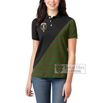 Menzies Tartan Women's Polo Shirt with Family Crest and Military Logo Style - Tartan Vibes Clothing