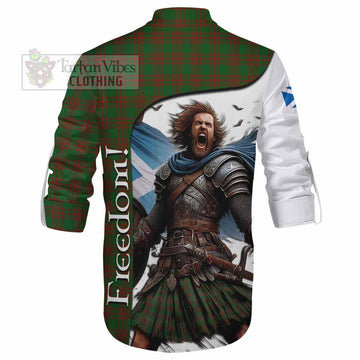 Menzies Crest Tartan Ghillie Kilt Shirt Inspired by the Freedom of Scottish Warrior - Tartan Vibes Clothing