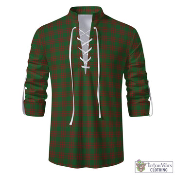Menzies Tartan Men's Scottish Traditional Jacobite Ghillie Kilt Shirt