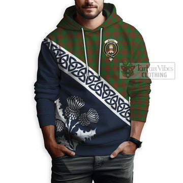 Menzies Tartan Hoodie Featuring Thistle and Scotland Map - Tartan Vibes Clothing