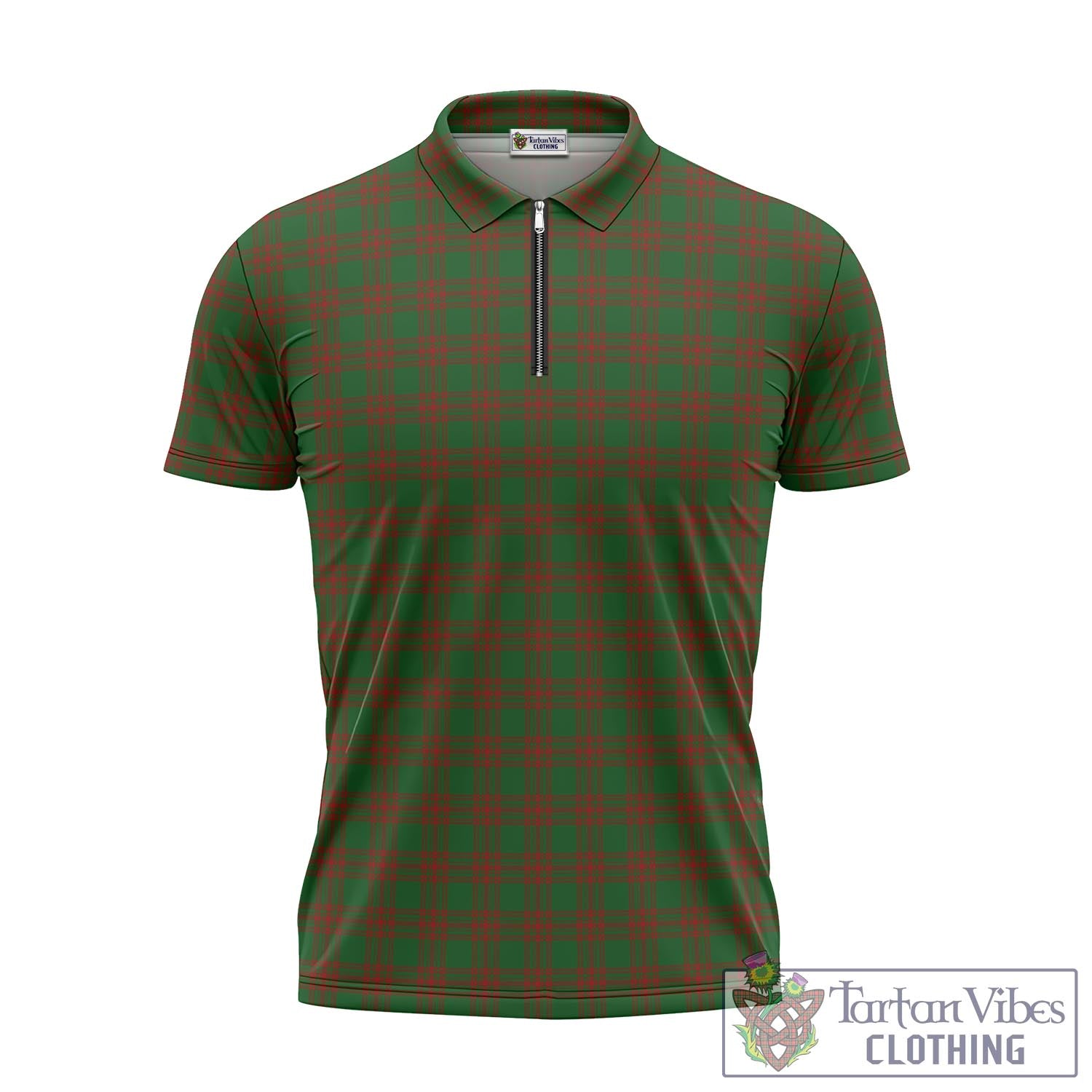 Menzies Tartan Zipper Polo Shirt - Tartan Vibes Clothing