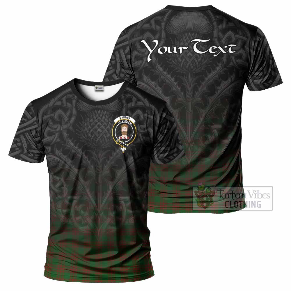 Menzies Tartan T-Shirt with Family Crest Celtic Thistle Vibes - Tartan Vibes Clothing