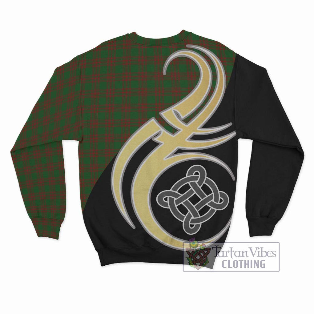 Menzies Tartan Sweatshirt with Family Crest and Celtic Symbol Style - Tartan Vibes Clothing