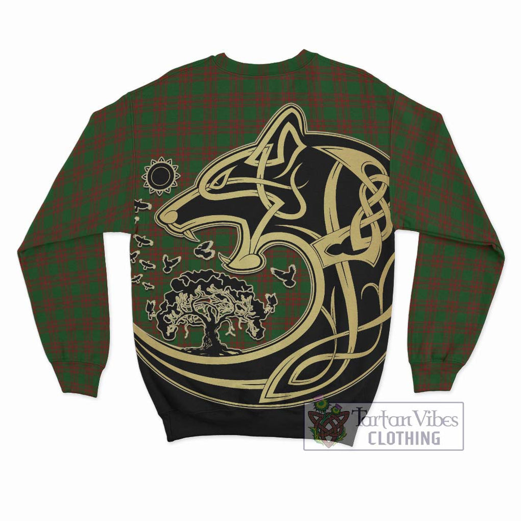 Menzies Tartan Sweatshirt with Family Crest Celtic Wolf Style - Tartan Vibes Clothing