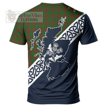 Menzies Tartan T-Shirt Featuring Thistle and Scotland Map - Tartanvibesclothing Store
